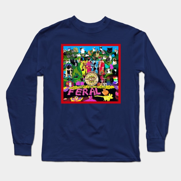 Feral Cat Club Band Long Sleeve T-Shirt by TAP4242